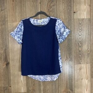 ANTHRO Porridge Mixed Print Top XS